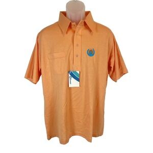 Vintage Spectrum Etonic Polo Golf‎ Shirt Embroidered Size XL Orange Cotton Poly